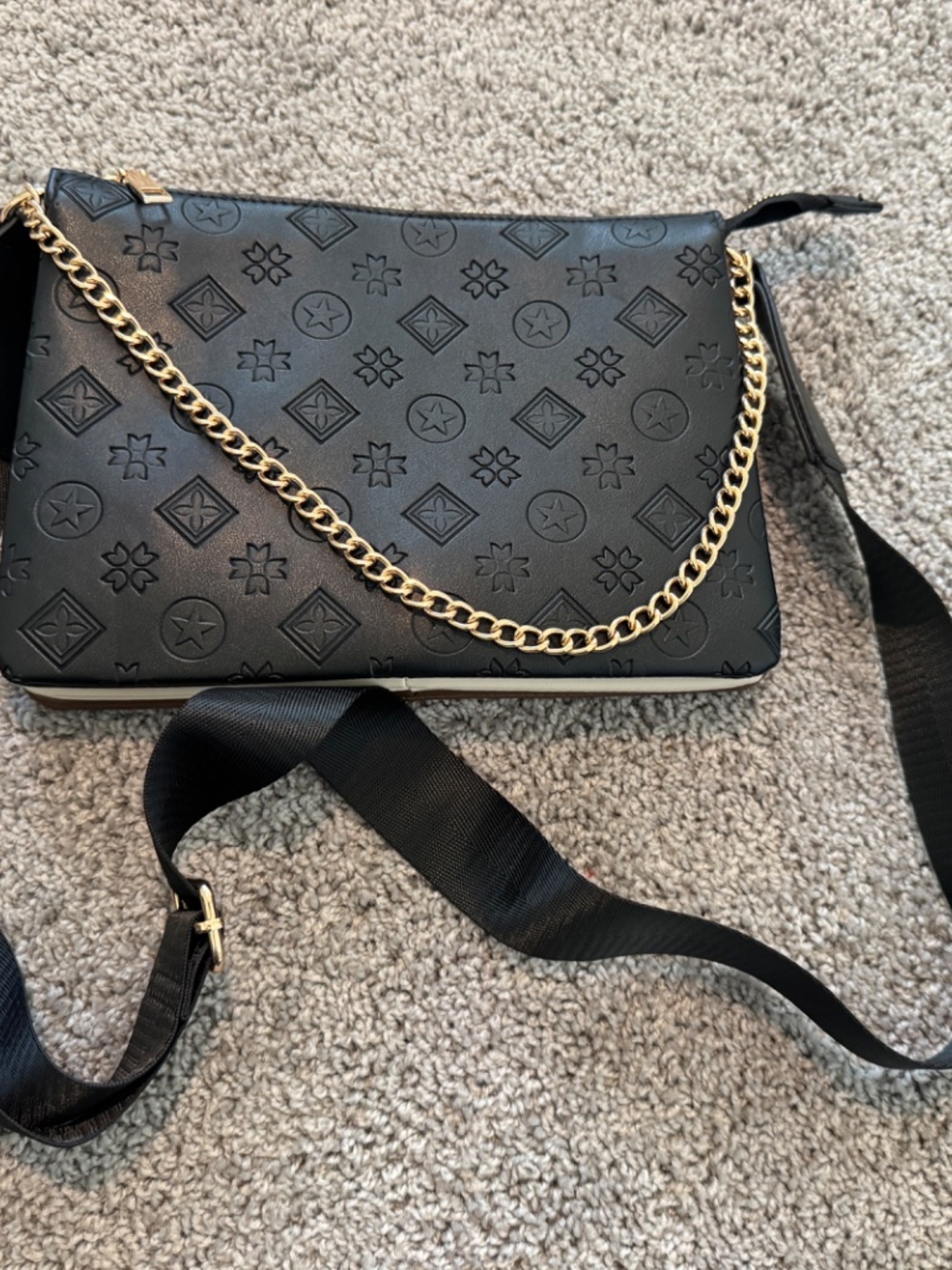 Color Block Multi-Compartment Crossbody Handbag